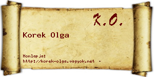 Korek Olga névjegykártya